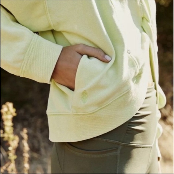Free People Go For Gold Reversible Pullover Sweatshirt Sz S Key Lime Green - Picture 2 of 15